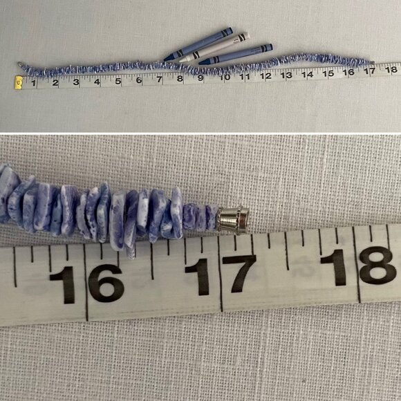 Hawaiian Blue Puka Shell Necklace Men or Women 17in Barrell Clasp Beach Coastal - Picture 5 of 5